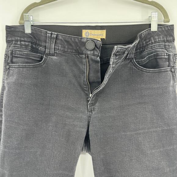 Democracy Ab Technology Crop Skinny Womens Jeans Sz 16 Black Slimming Stretchy - Picture 3 of 10